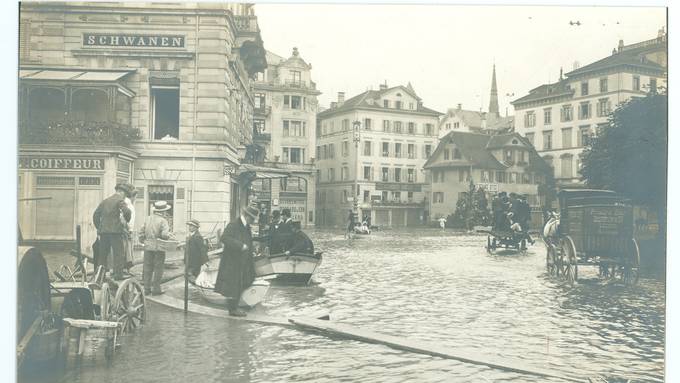 Als die Stadt Luzern vor 110 Jahren unter Wasser stand