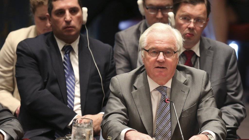 Russlands UNO-Botschafter Witali Tschurkin präsentierte dem Sicherheitsrat einen überarbeiteten UNO-Resolutionsentwurf für den Kampf gegen die Dschihadisten des IS. (Archivbild)