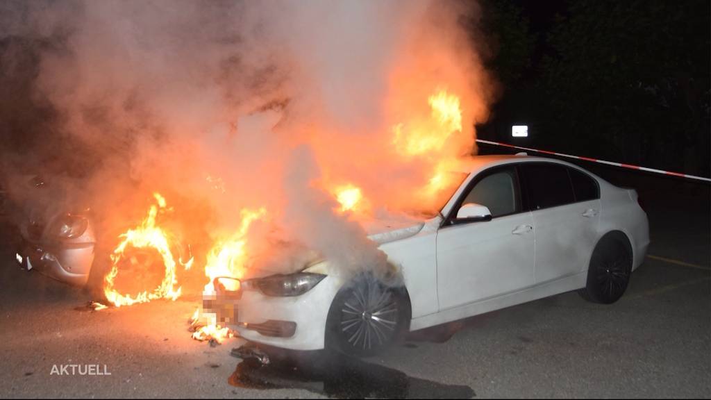 Feuerwehreinsatz in Solothurn: Zwei Autos brannten lichterloh