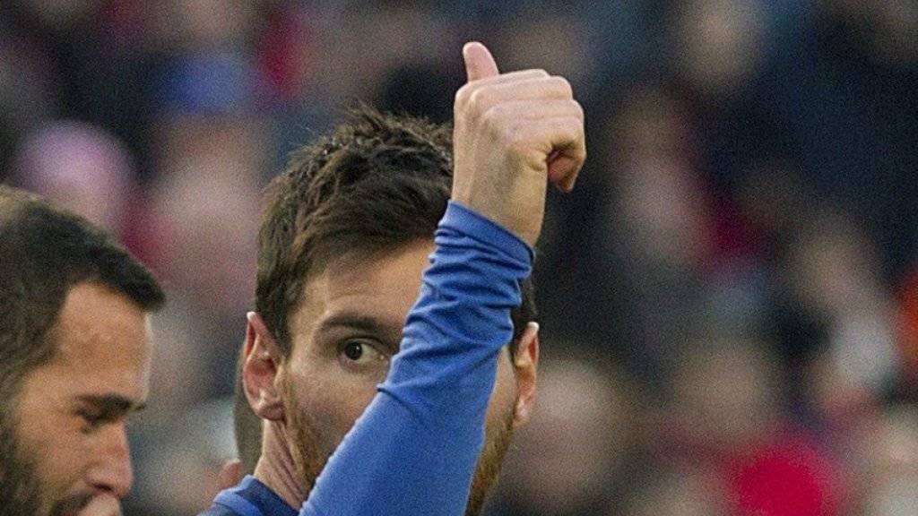Daumen hoch beim Superstar: Lionel Messi trifft gegen Las Palmas und dürfte seinen Vertrag verlängern
