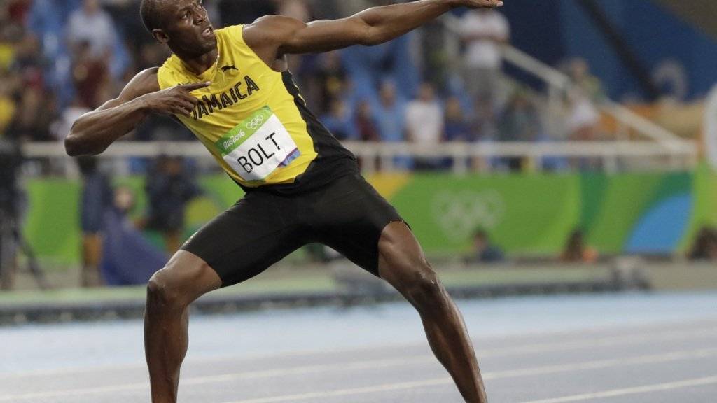 Usain Bolt in seiner Lieblingspose