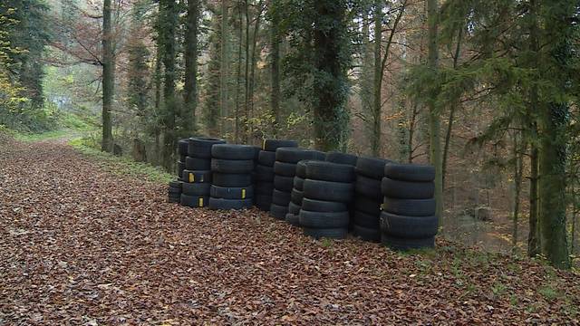 Illegal: Pneus im Wald entsorgt