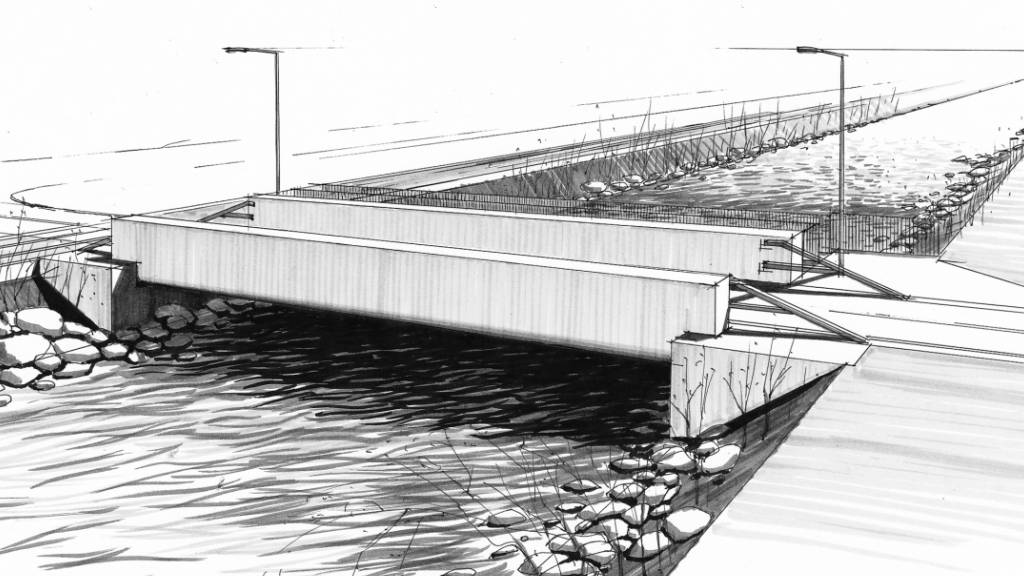 So soll die neue Brücke über die Sarneraa dereinst aussehen.