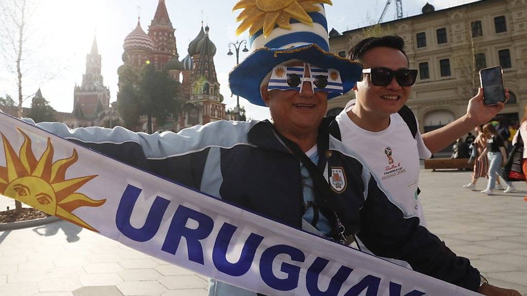 Die Fans aus Uruguay geben sich siegessicher