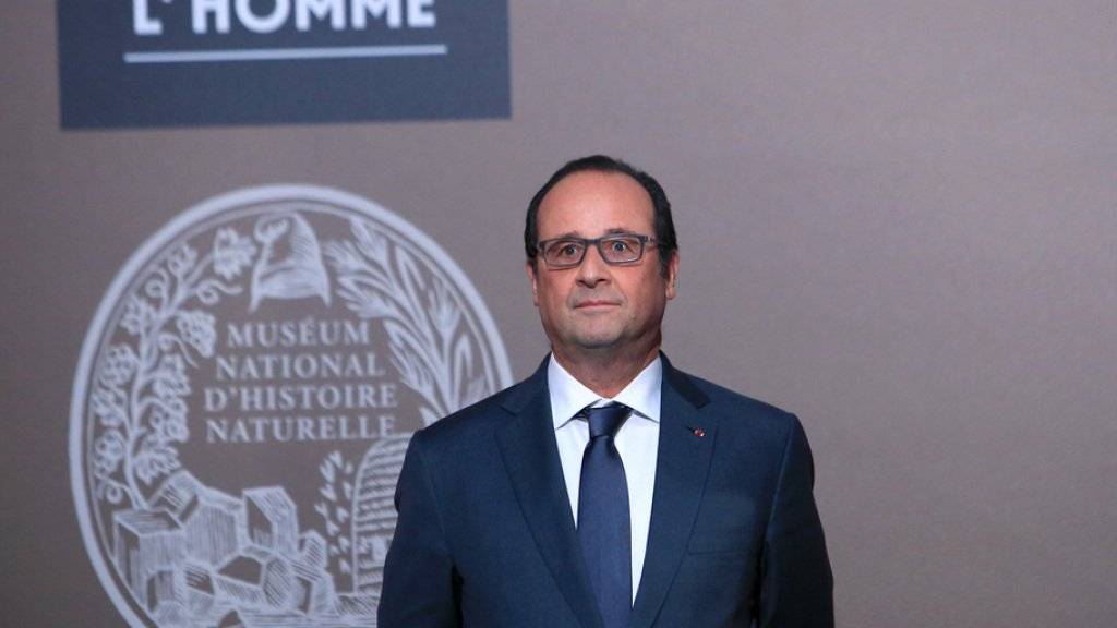 Staatspräsident François Hollande am Donnerstag bei der Wiedereröffnung des Musée de l'Homme in Paris.