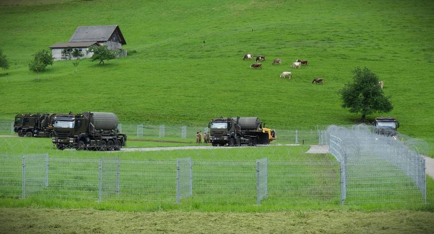 Ein halbfertiger Helikopterlandeplatz.