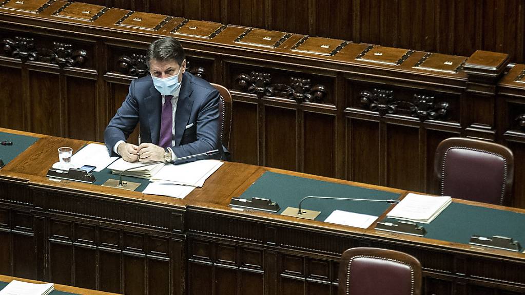 Giuseppe Conte, Ministerpräsident von Italien, vergangene Woche im Parlament. Foto: Roberto Monaldo/LaPresse/AP/dpa
