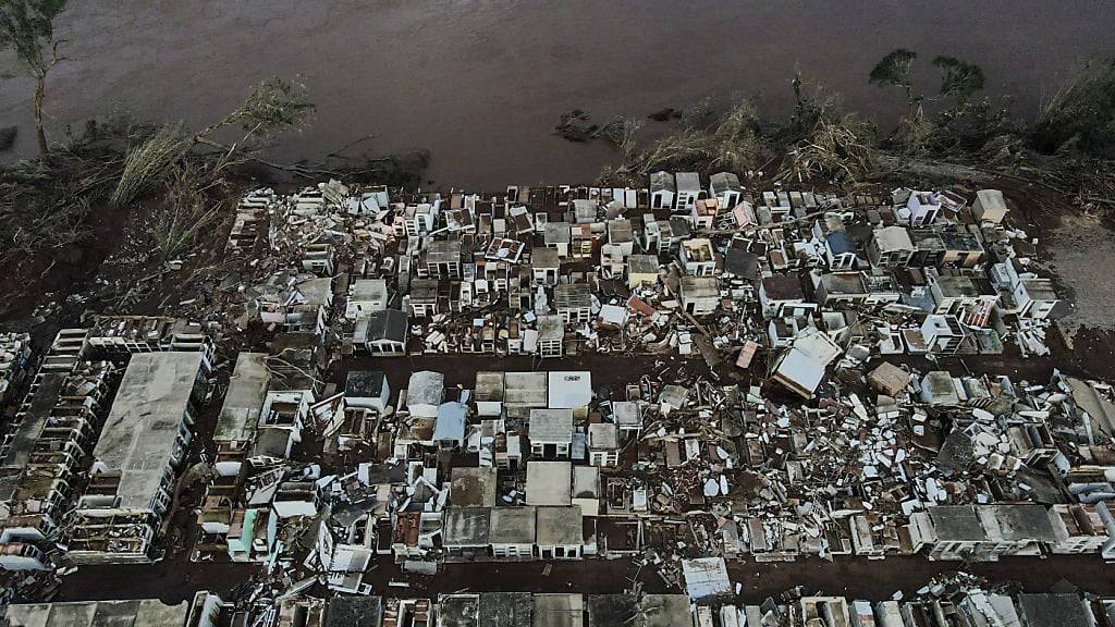 Blick auf Mucum im Gebiet Rio Grande do Sul: Der gesamte Bundesstaat wurde schwer von dem verheerenden Hochwasser gezeichnet. Foto: Antonio Valiente/dpa