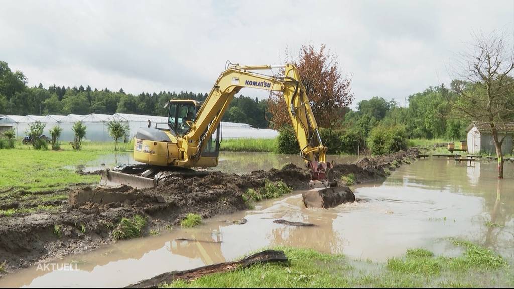 Unwetter im Aargau: Prekäre Situationen an der Reuss