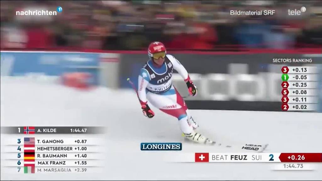 Beat Feuz und Niels Hintermann teilen sich den 3. Platz