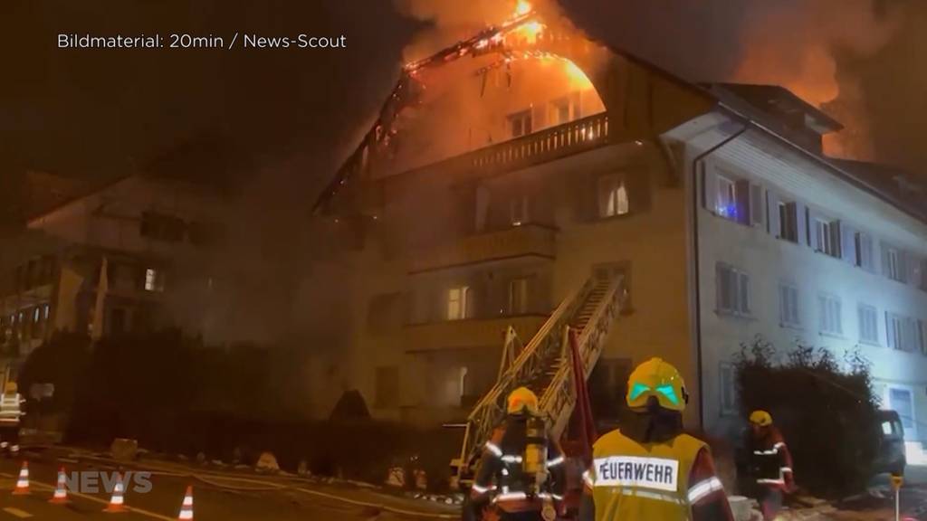 16 Menschen über Nacht obdachlos: Grossbrand in Lützelflüh zerstört mehrere Sozialwohnungen