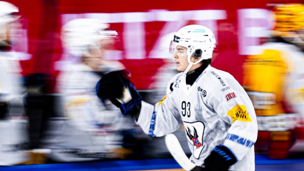Gottéron und Torschütze Jan Dorthe, der den Führungstreffer erzielt, jubeln am Samstagabend in Davos