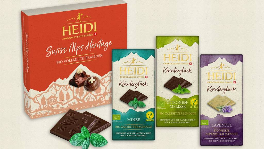 Eine Produkteauswahl der «Heidi»-Schoggi.