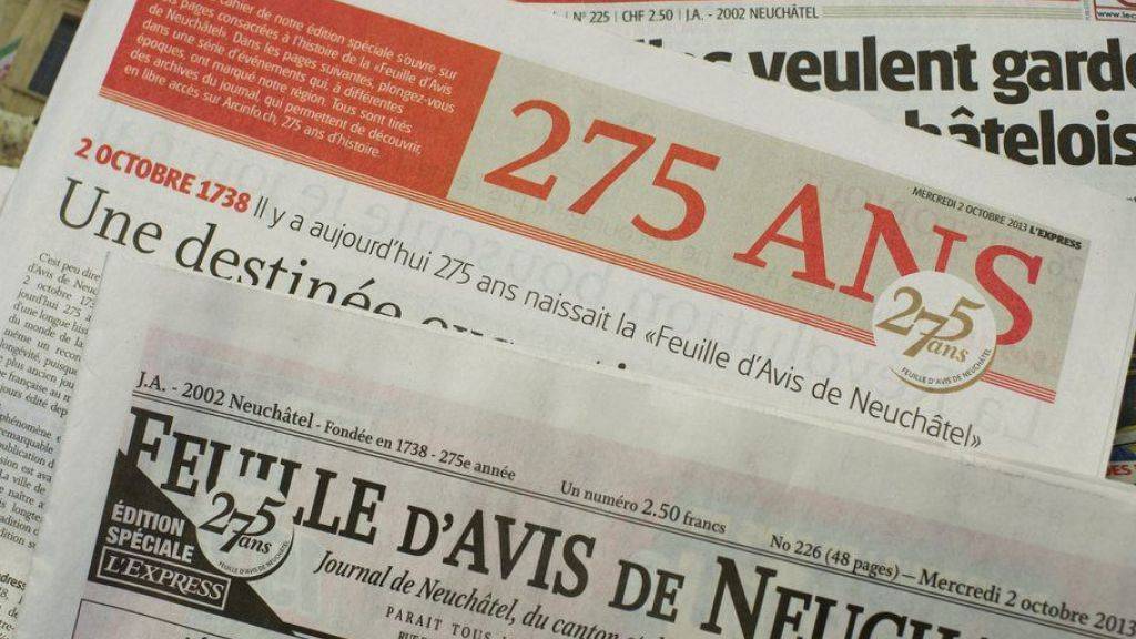 2013 feierte die älteste französischsprachige Zeitung ihr 275-jähriges Jubiläum. Nun wird aus «L'Express» und «L'Impartial» die neue Zeitung «Arcinfo». (Archivbild)