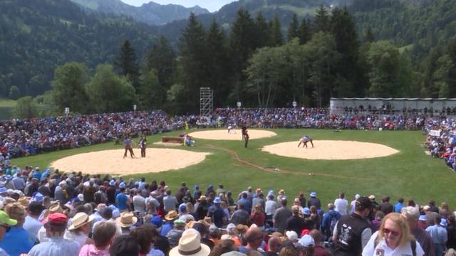 Traditioneller Bergschwinget zurück am Schwarzsee