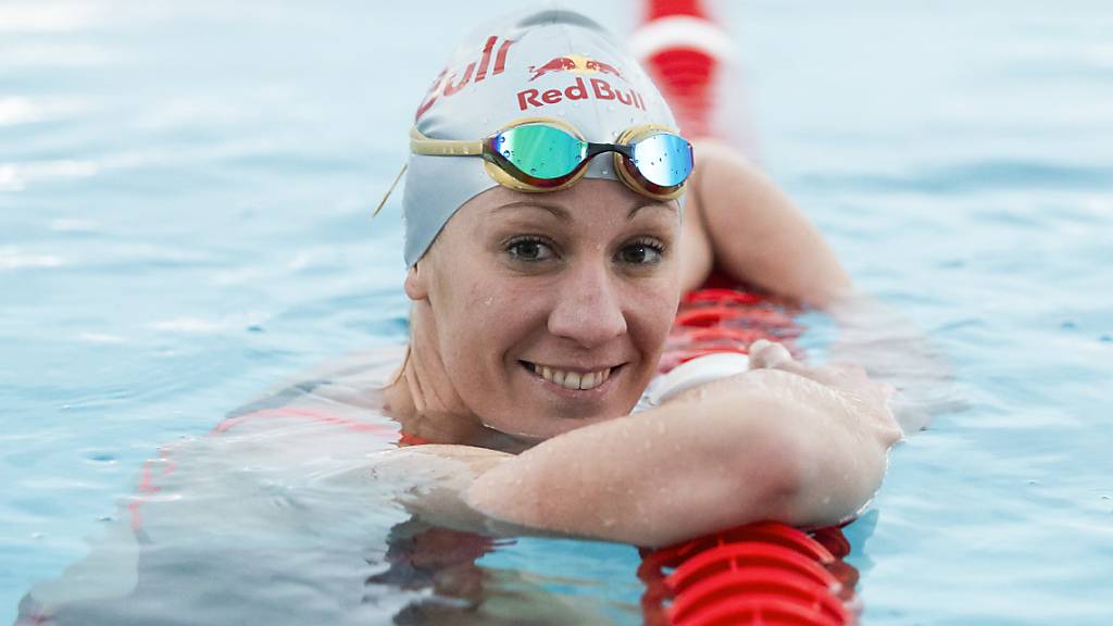 Die Triathletin Daniela Ryf im November 2019 während eines Trainings in der Schwimmhalle in Zuchwil