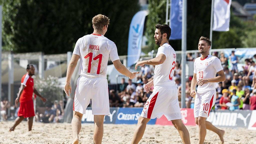 Die Schweizer Beach-Fussballer sind auch 2019 an der WM-Endrunde dabei. (Archivbild)