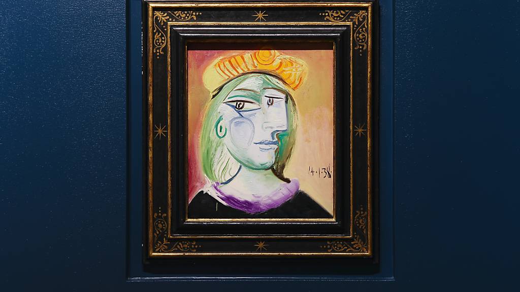 Pablo Picassos Gemälde von Marie Therese aus dem Jahr 1938 ist in der Bellagio Gallery of Fine Art zu sehen. Das Gemälde ist bei einer auktion in Las Vegas für 40,5 Millionen Dollar (34,8 Millionen Euro) versteigert worden. Foto: Wade Vandervort/Las Vegas Sun via AP/dpa