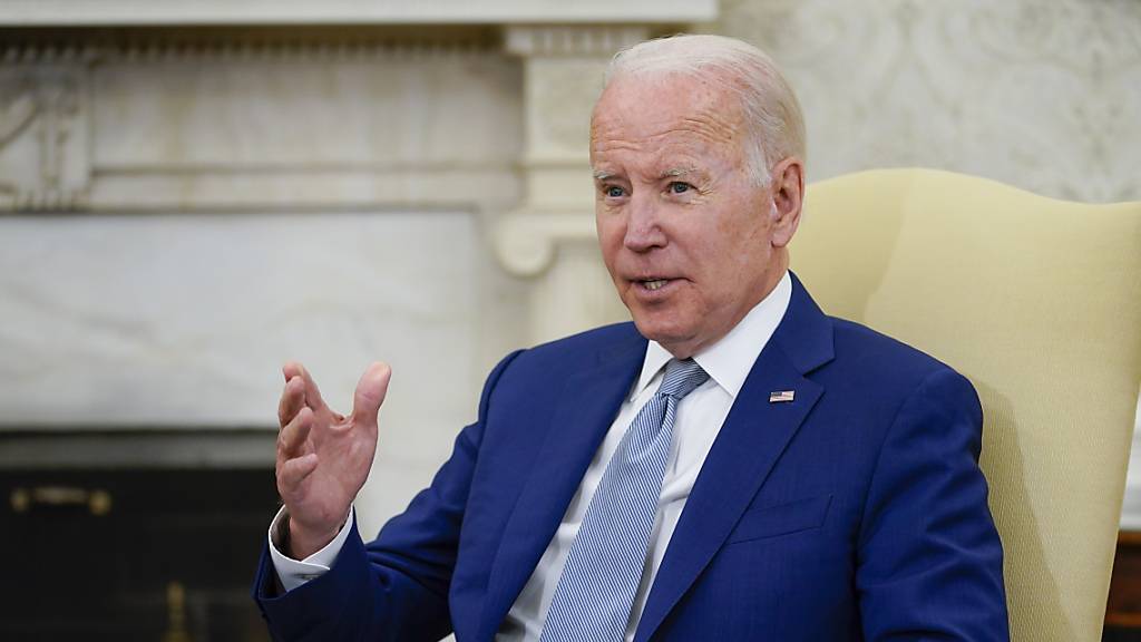 Joe Biden, Präsident der USA, im Weißen Haus in Washington DC. 