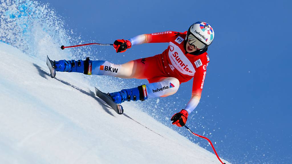 Im ersten Abfahrtstraining in Crans-Montana büsst Michelle Gisin 3,69 Sekunden auf die Bestzeit ein