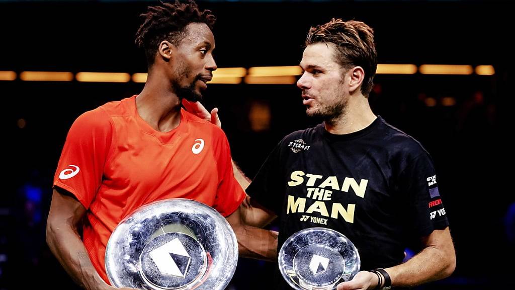 Verstehen sich auf und neben dem Platz bestens: Gaël Monfils und Stan Wawrinka 2019 nach dem Final in Rotterdam, den der Franzose gewann