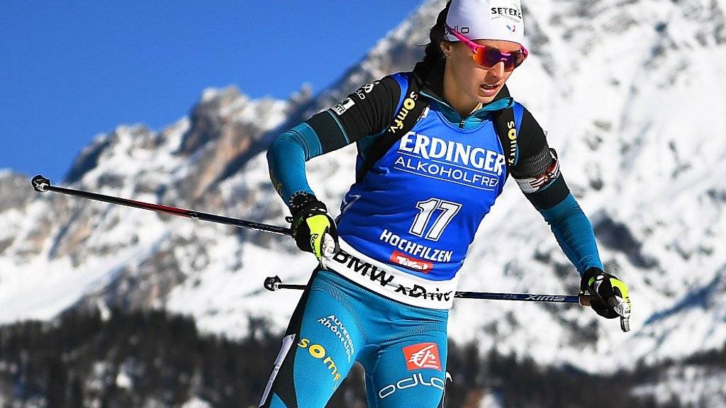 Anaïs Chevalier, hier unterwegs zur WM-Bronzemedaille im Biathlon-Sprint im Februar in Hochfilzen, bricht sich im Sommertraining auf dem Velo das Schlüsselbein