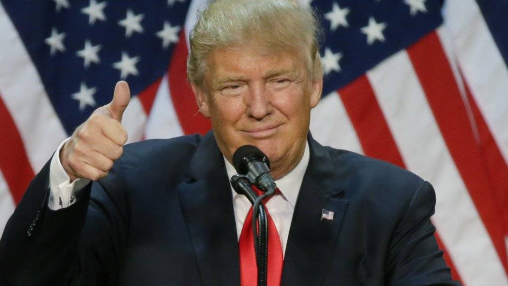 «Danke Washington»: Der US-Präsidentschaftsbewerber der Republikaner Donald Trump holt sich weitere Delegiertenstimmen.
