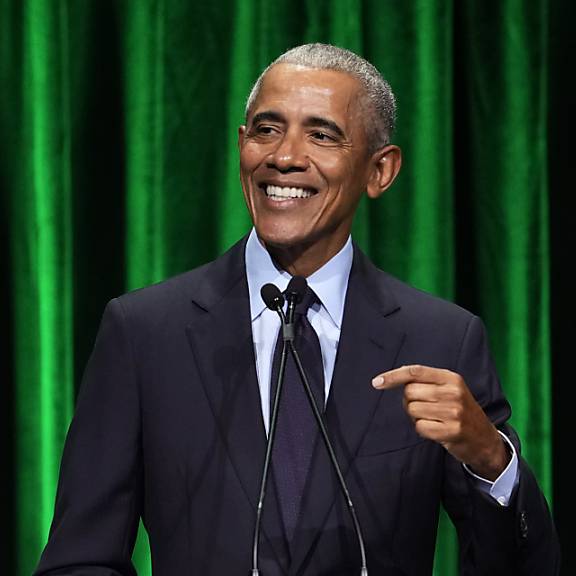 Gut gelaunter Barack Obama wird in Zürich gefeiert