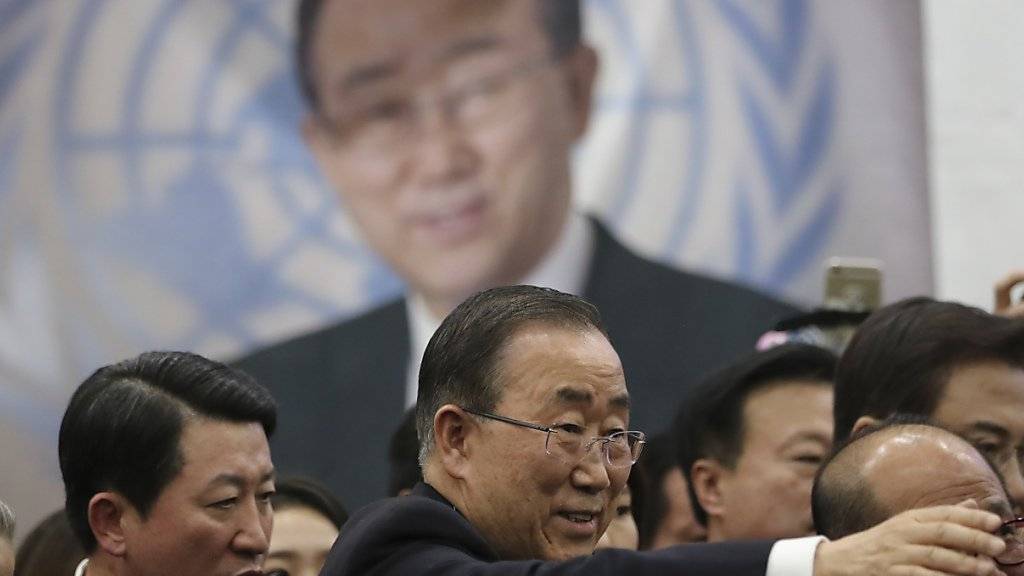 Für den früheren UNO-Generalsekretär Ban Ki Moon könnten die Vorwürfe an die Adresse seines Bruders zur Hypothek werden: Es soll sich für das Präsidentenamt in Südkorea interessieren. (Archivbild)