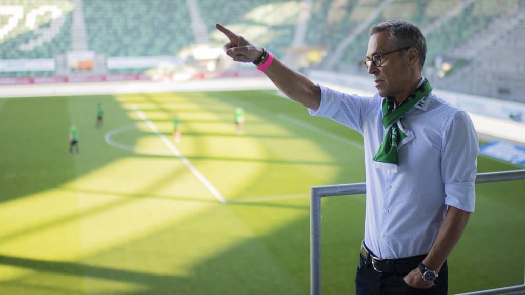 FCSG-Präsident Matthias Hüppi vor dem Spiel gegen den FC Zürich vom Donnerstag, 25. Juni 2020 im Kybunpark.