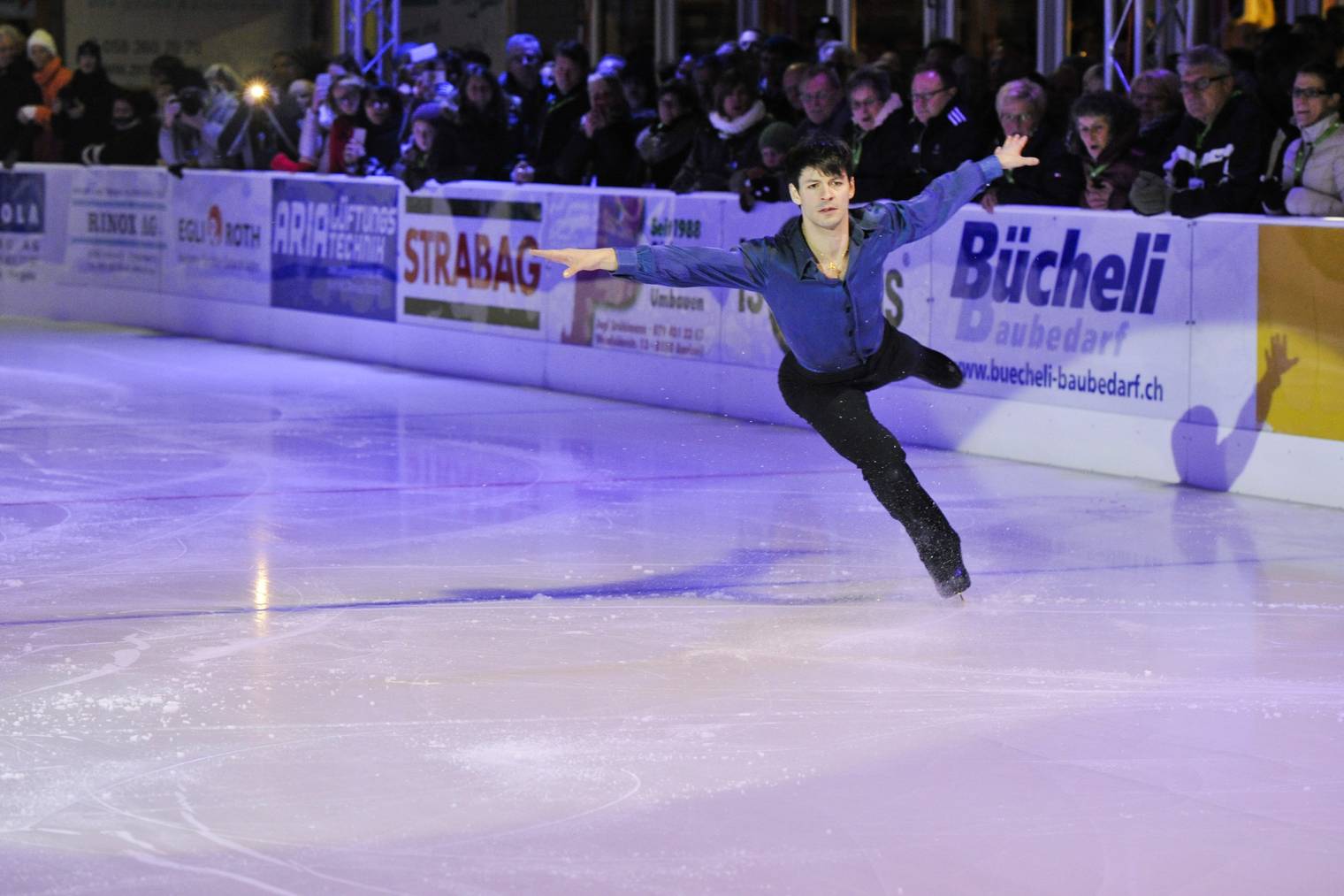 Vor zwei Jahren eröffnete Eiskunstlauf-Star Stéphane Lambiel das «Amriswil on Ice». (Archivbild: Thurgauer Zeitung/Donato Caspari)