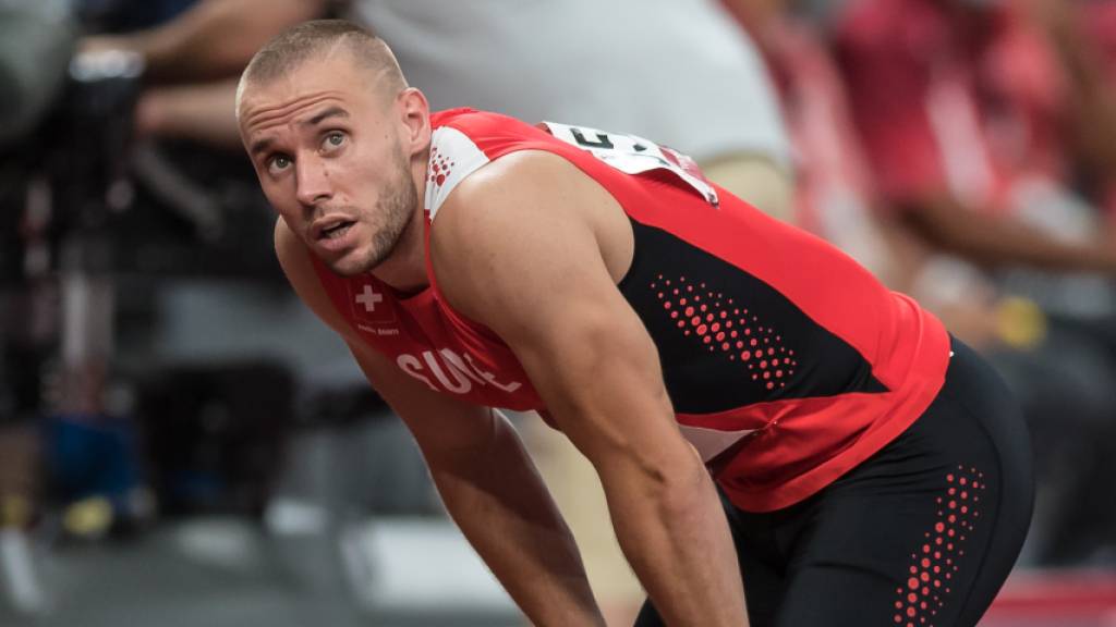 Silvan Wicki mit dem Blick auf die Anzeigetafel: Für den Schweizer Rekord hat es nicht ganz gereicht (Archivaufnahme)