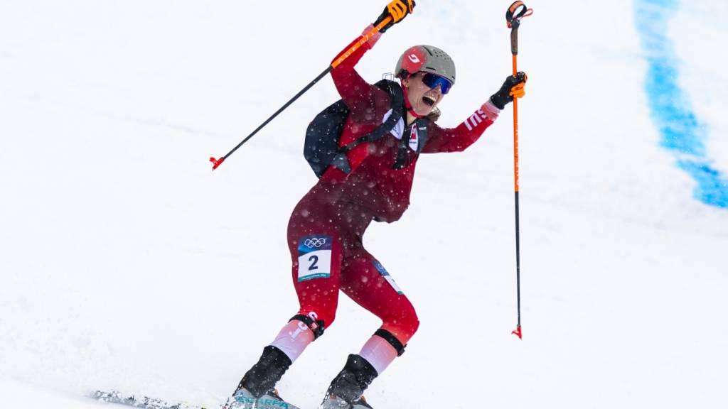 Das einzige Event, das an den Olympischen Spielen in Mailand/Cortina ganz ausverkauft war, ist das erstmals durchgeführte Skitourenrennen in Bormio gewesen. Die Neuenburgerin Marianne Fatton ist die erste Olympiasiegerin in der Sparte Skitourenrennen. (Archivbild)