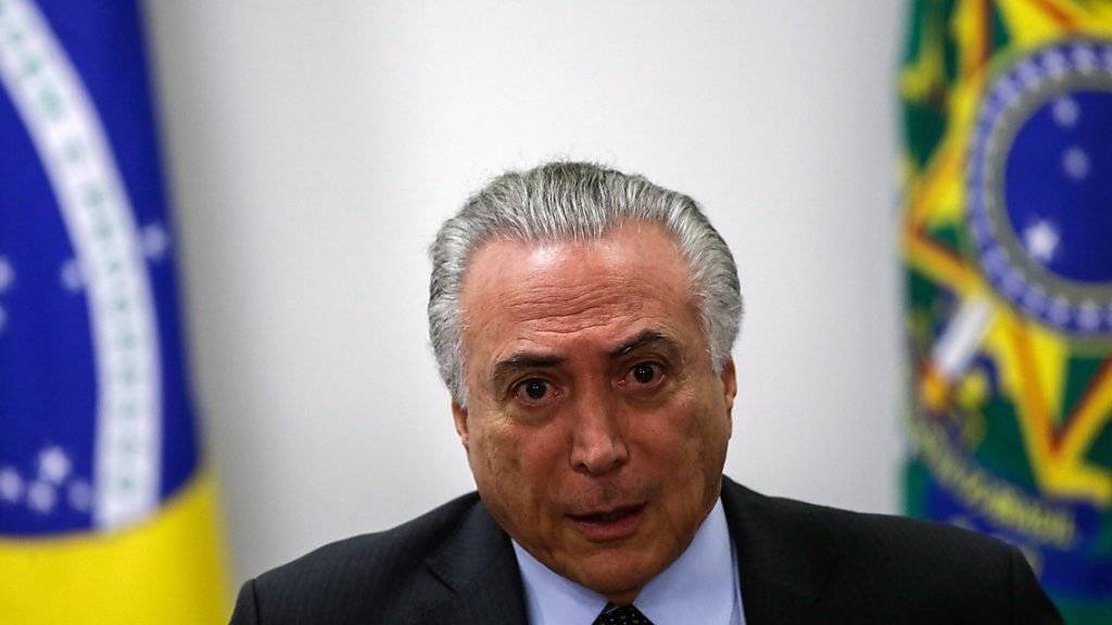 Nicht besonders beliebt: Brasiliens Übergangspräsident Michel Temer. (Archiv)