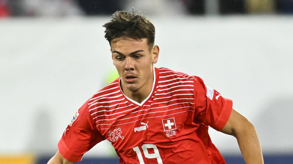 Switzerland's Ardon Jashari during the UEFA Nations League group A2 soccer match between Switzerland and Czech Republic, on Tuesday, September 27, 2022, at the Kybunpark stadium, in St. Gallen, Switzerland.