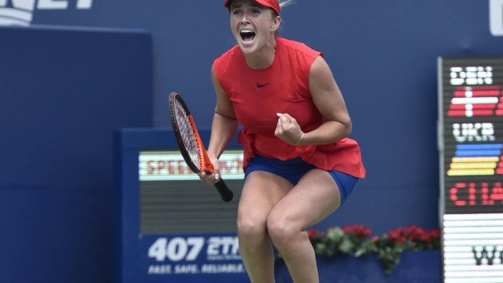 Jelina Switolina freut sich über ihren Finalsieg in Toronto gegen Caroline Wozniacki
