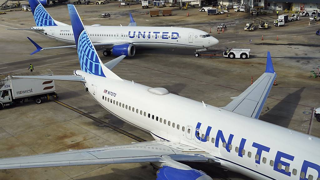 ARCHIV - Flugzeuge von United Airlines stehen auf dem George Bush Intercontinental Airport. Wegen eines technischen Problems hat die US-Fluggesellschaft United Airlines kurzzeitig alle Abflüge der eigenen Maschinen gestoppt. Foto: David J. Phillip/AP/dpa