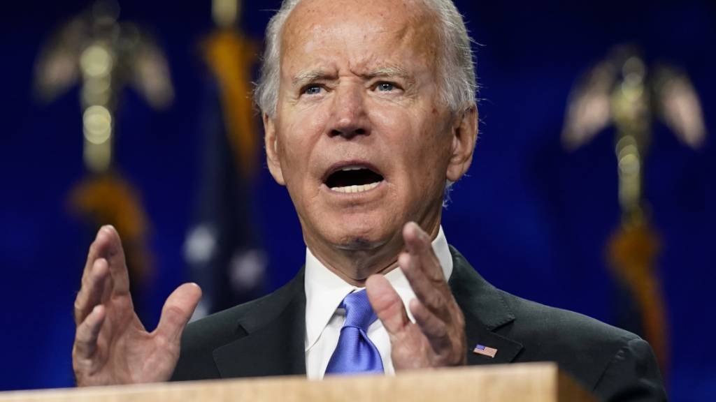 ARCHIV - Joe Biden, demokratischer Präsidentschaftskandidat, spricht während des Parteitages der US-Demokraten in Wilmington. Foto: Andrew Harnik/AP/dpa
