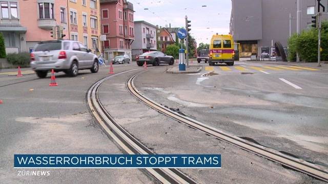 Tramausfall wegen Wasserrohrbruch