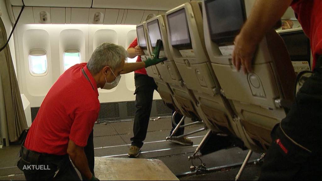 So werden Passagierflugzeuge der Swiss zu Frachtflieger umgebaut