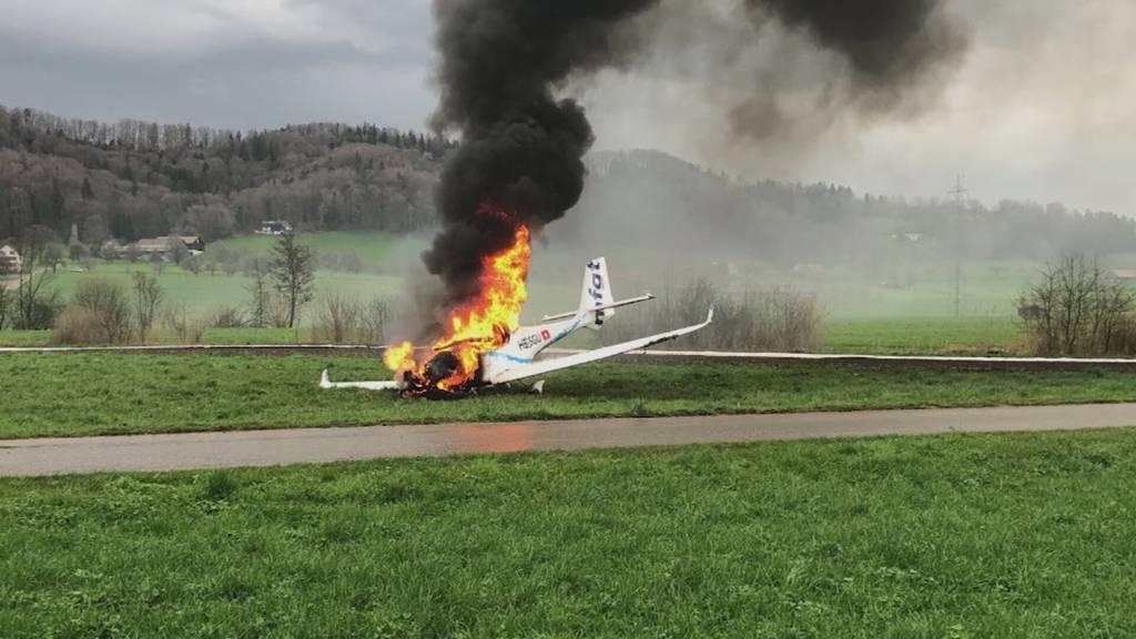 Kleinflugzeug fängt im Thurgau nach Start Feuer