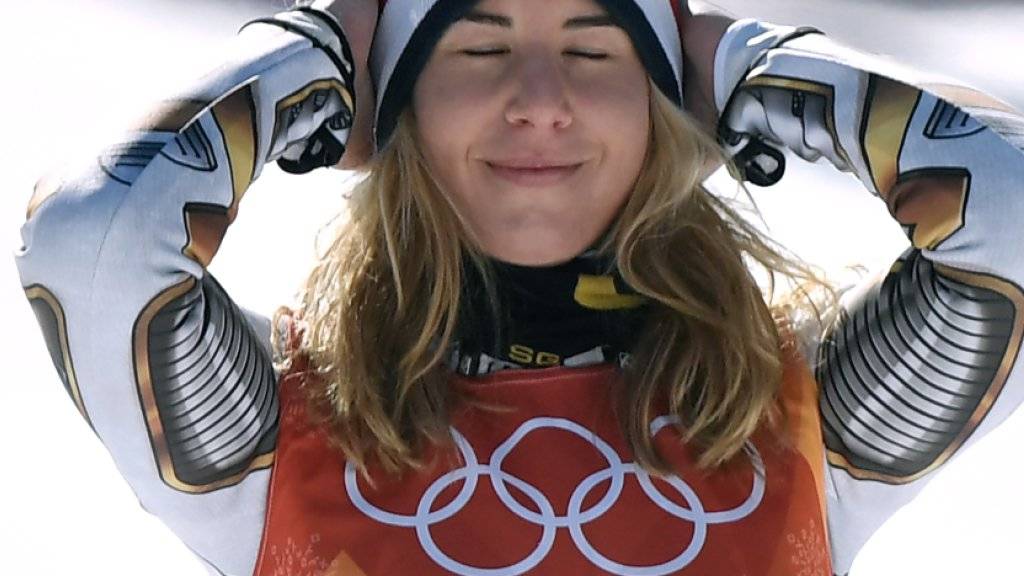 Kann ihr Glück nicht fassen: Super-G-Olympiasiegerin Ester Ledecka