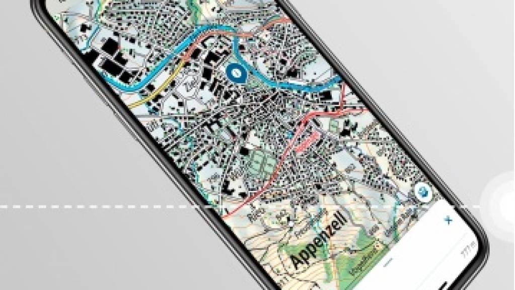 Mit der Swisstopo-App lässt sich die eigene Position im Gelände direkt auf den Karten oder Luftbildern anzeigen.
