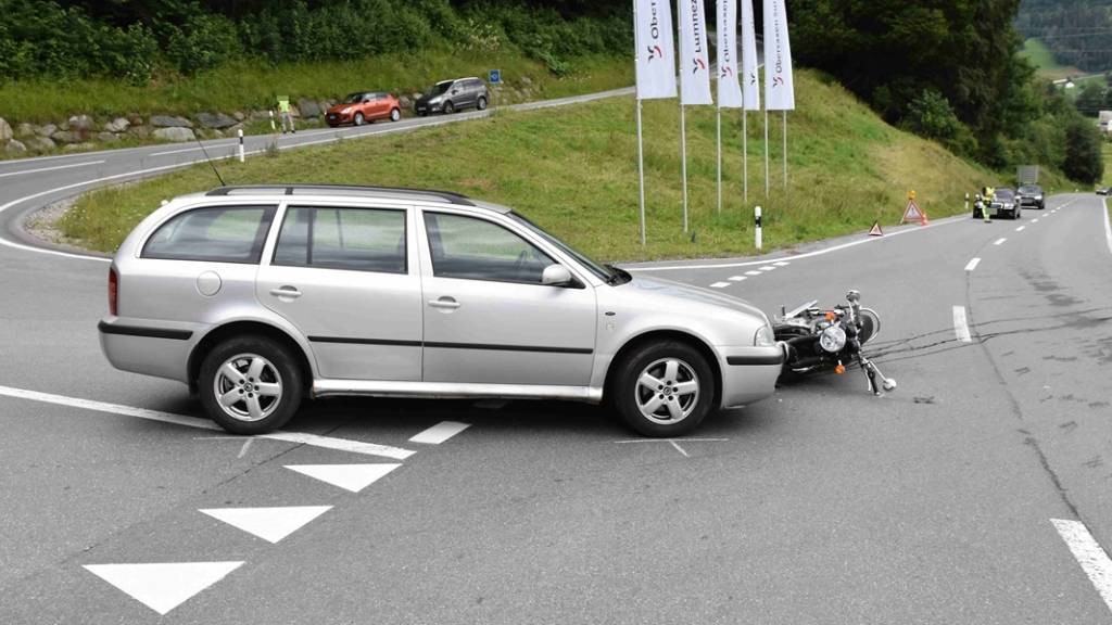 Der Motorradfahrer konnte dem Auto nicht mehr ausweichen.
