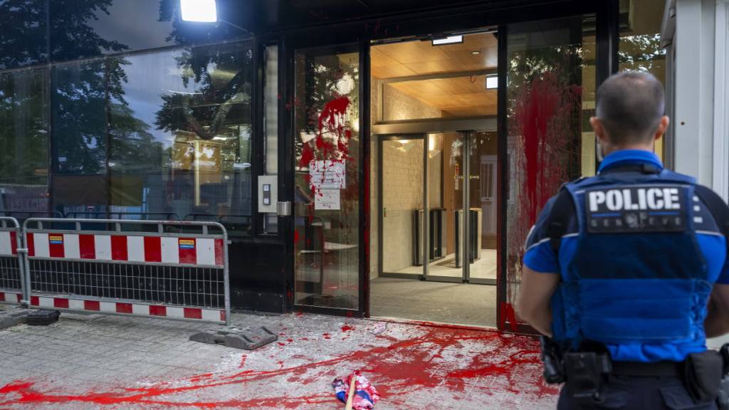 Die israelische Mission bei den Vereinten Nationen in Genf wurde von propalästinensischen Demonstranten ins Visier genommen.