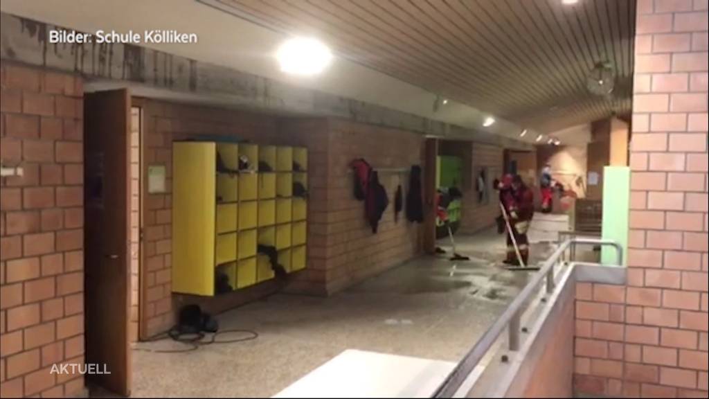 Schule in Kölliken wegen Überschwemmung geschlossen