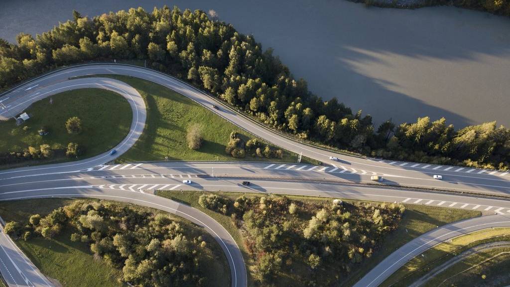 Falsch eingespurt: Die Autobahnverzweigung Reichenau-Tamins.