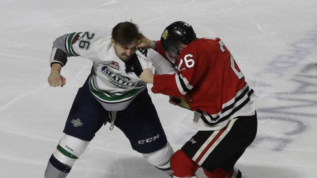 Seattle, im Bild ein Faustkampf mit Beteiligung des lokalen Junioren-Teams Seattle Thunderbirds, sollte es bald NHL-Eishockey geben