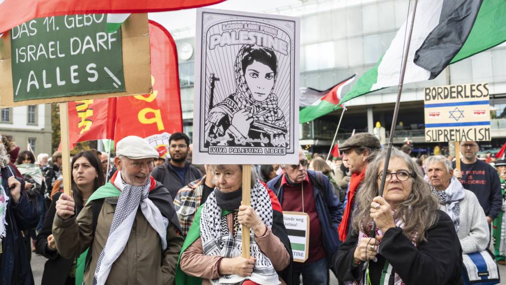 Zur Kundgebung aufgerufen hatten propalästinensische Gruppierungen aus der ganzen Schweiz.