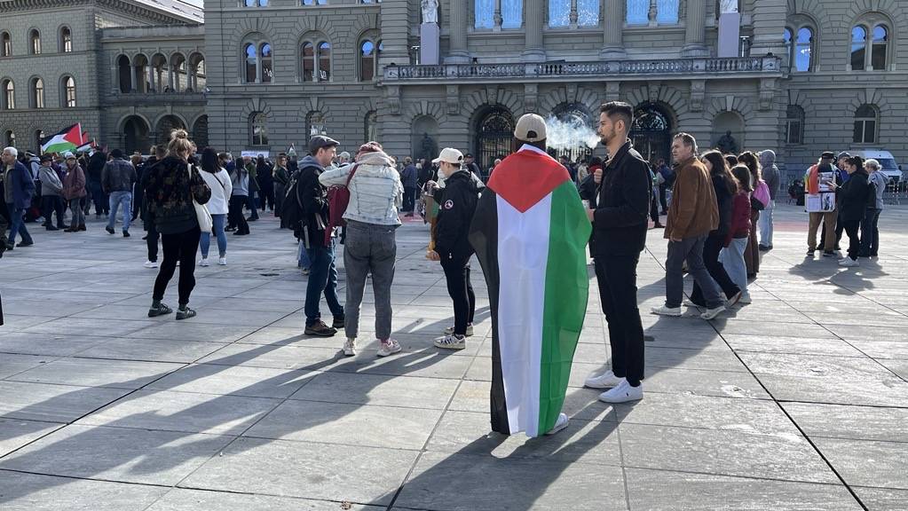 Eine Pro-Palästina Demo in Bern Ende Oktober 2023.